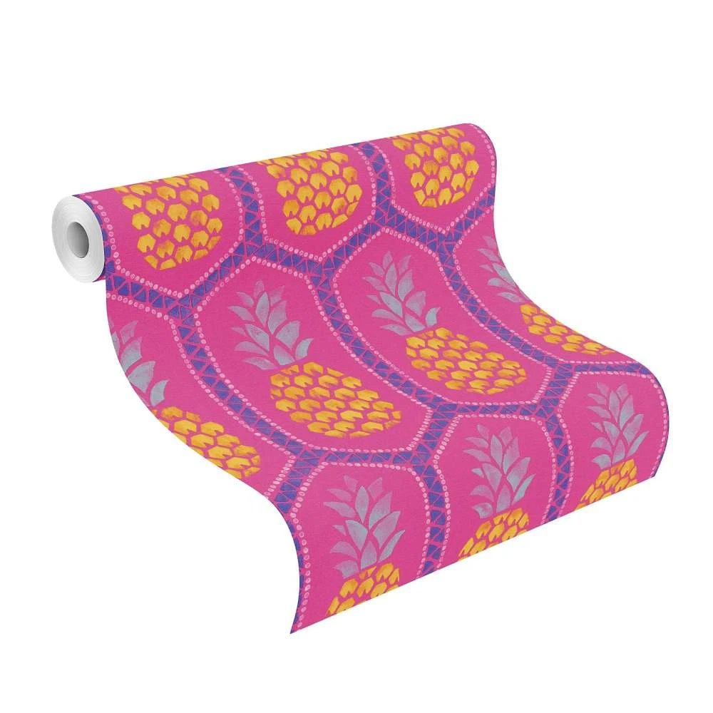 Barbara Becker Tapete Bb Ananas Pink Gelb 862126 4 Barbara Becker Tapete Bb Ananas Pink Gelb 862126 – Bild 2