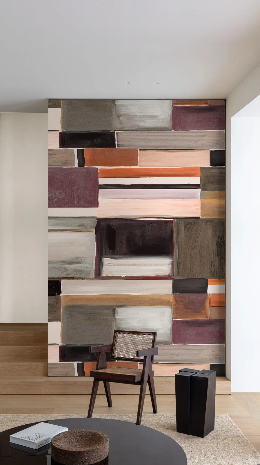 Digitaldruck Blöcke Gemalt Rot Weiß Grau ML4401 5 Digitaldruck Blöcke Gemalt Rot Weiß Grau ML4401 – Bild 3