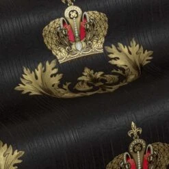 Glööckler Tapete Vlies Krone Barock Schwarz Glanz 54854 -Tapetengeschäft Harald Gloeoeckler Tapete Vlies Barock schwarz M 2