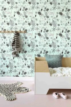 Kindertapete Rasch Dschungeltiere Hell-blau Weiß 531800 -Tapetengeschäft Kindertapete Rasch Dschungeltiere hellblau weiss 531800 190644 3