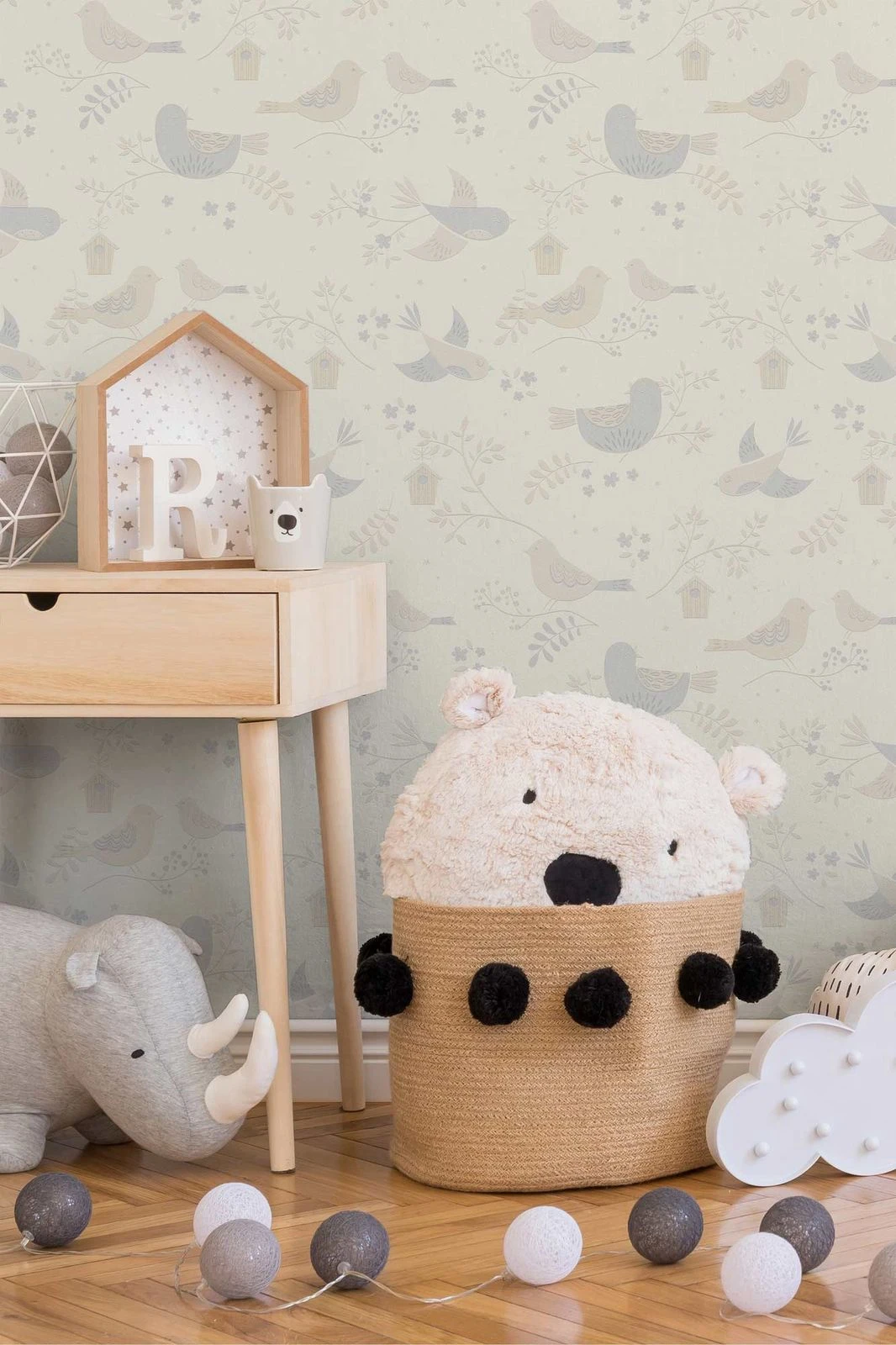 A.S. Creation Kindertapete Vögelchen Floral Weiß Beige Glitzer 36756-1 4 A.S. Creation Kindertapete Vögelchen Floral Weiß Beige Glitzer 36756-1 – Bild 2