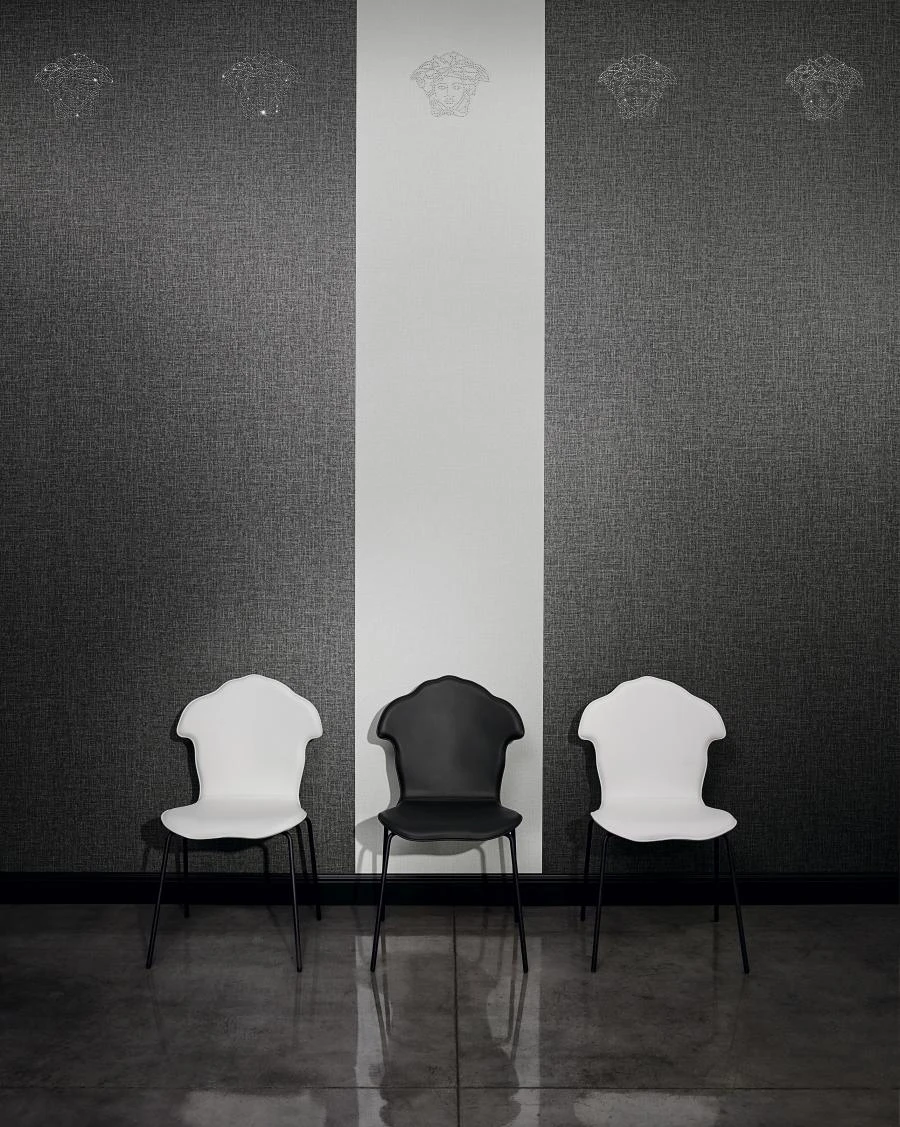 Versace Home Tapeten Panel Medusa Leinen Anthrazit 32950-4 4 Versace Home Tapeten Panel Medusa Leinen Anthrazit 32950-4 – Bild 2