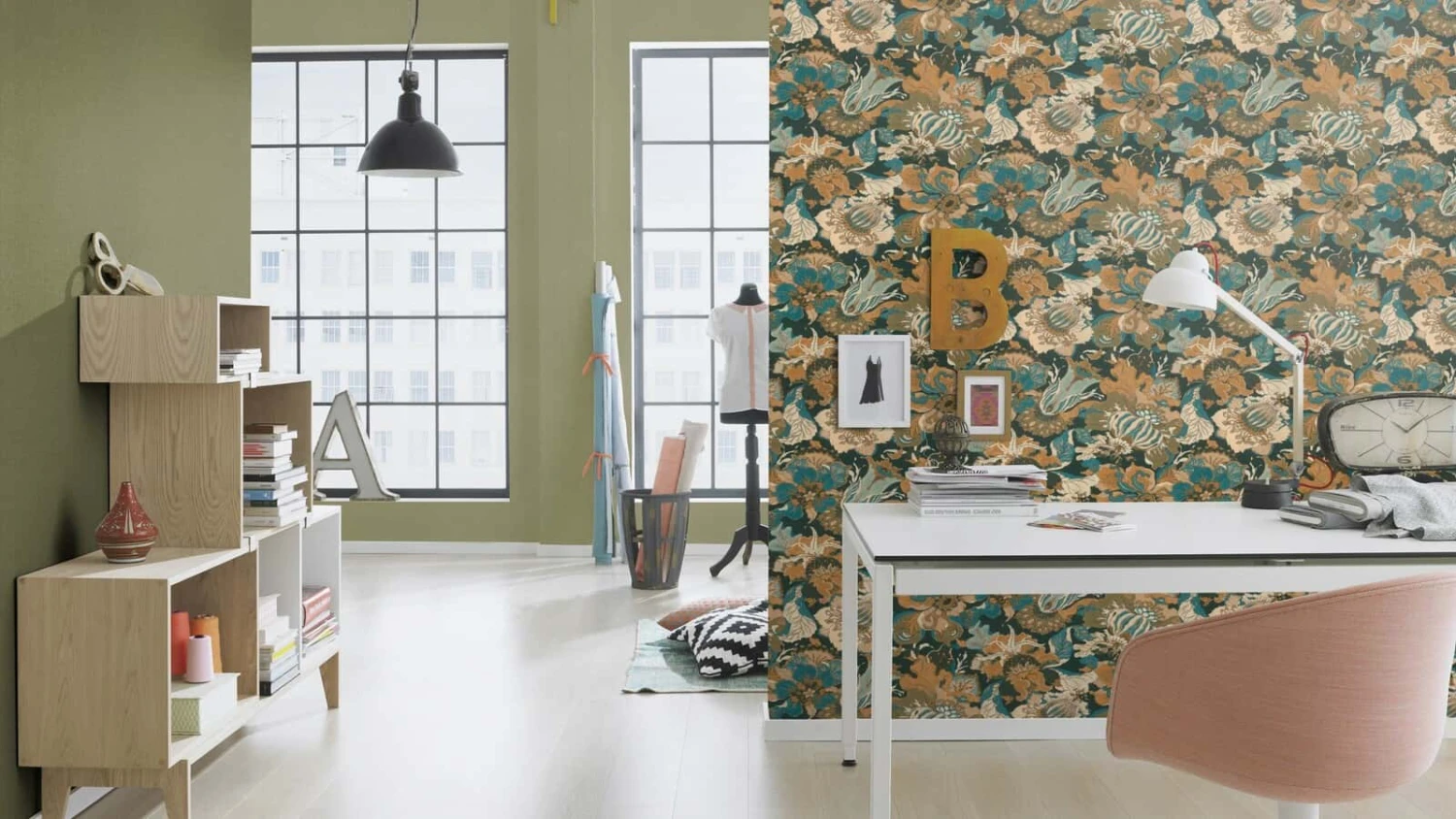 Tapete Barbara Home Collection Einfarbig Meliert Kaki 5 Tapete Barbara Home Collection Einfarbig Meliert Kaki – Bild 3