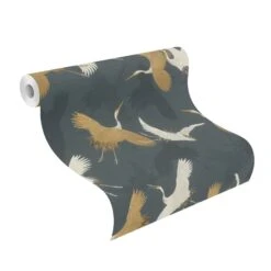 Tapete Barbara Home Collection Kranich Anthrazit-Beige -Tapetengeschäft Tapete Barbara Home Collection Kranich Anthrazit Beige 63212141 3