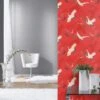 Tapete Barbara Home Collection Kranich Muster Rot-weiß -Tapetengeschäft Tapete Barbara Home Collection Kranich Muster Rot weiss 63212142