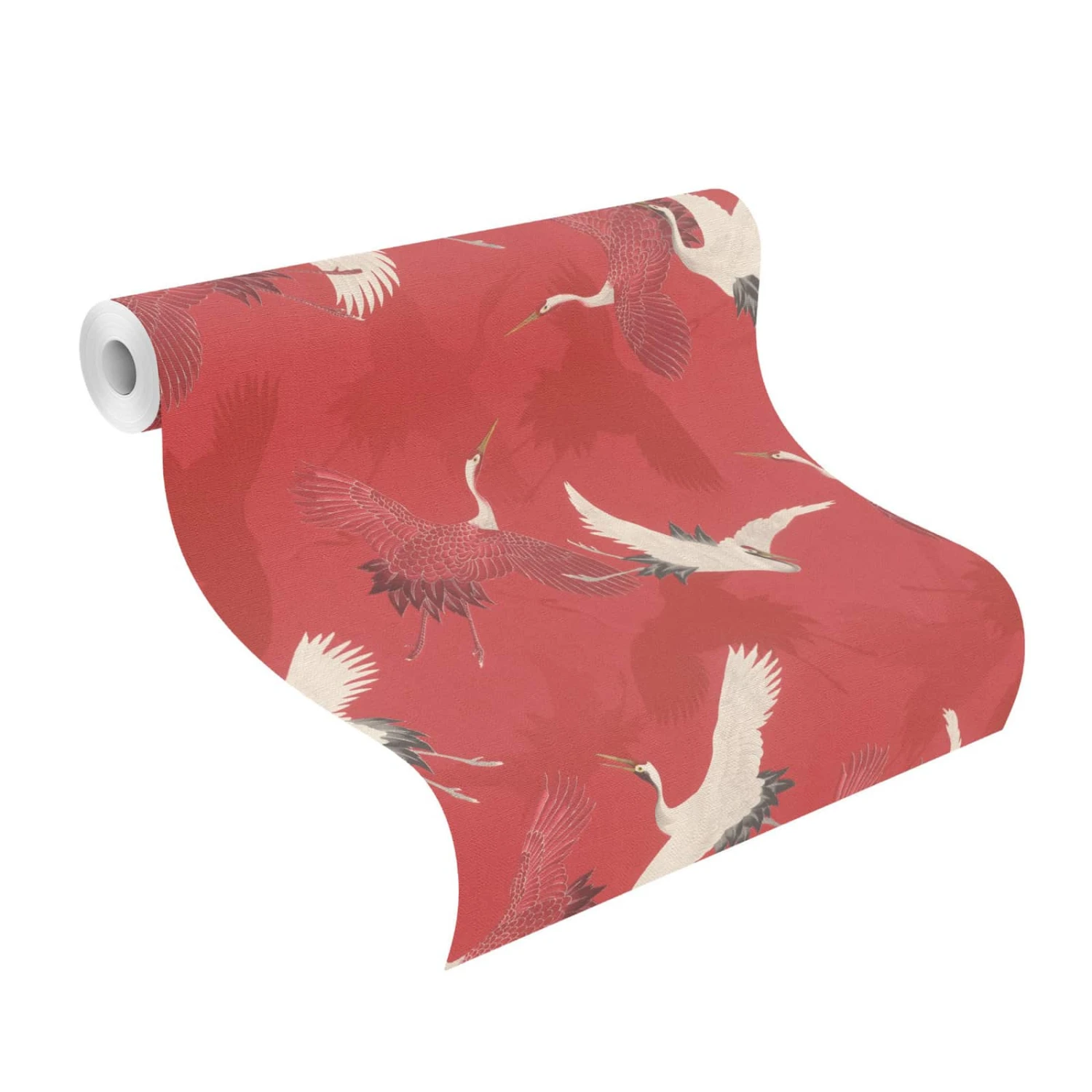 Tapete Barbara Home Collection Kranich Muster Rot-weiß 4 Tapete Barbara Home Collection Kranich Muster Rot-weiß – Bild 2