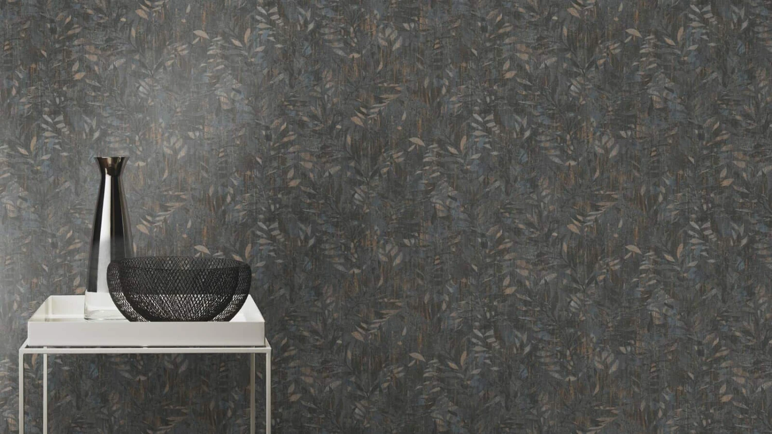 Tapete Barbara Home Collection Ranken Dunkelgrau-Gold 6 Tapete Barbara Home Collection Ranken Dunkelgrau-Gold – Bild 4