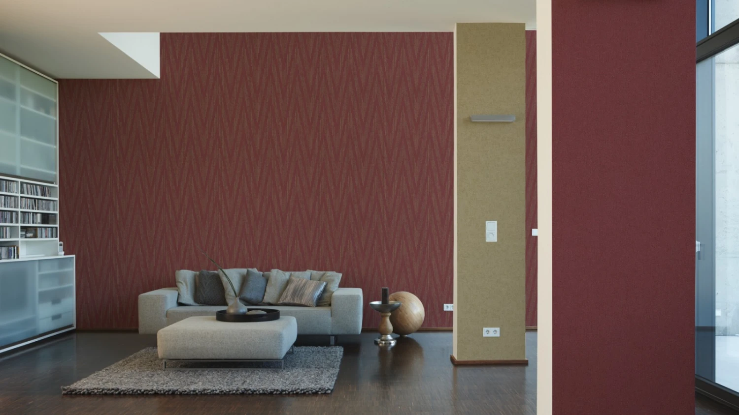 Tapete Vlies Uni Glitzer Rot Livingwalls Titanium 30646-7 5 Tapete Vlies Uni Glitzer Rot Livingwalls Titanium 30646-7 – Bild 3