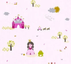A.S. Creation Tapete Kinder Prinzessin Schloss Rosa Pink Metallic 35852-1