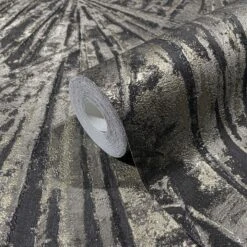 Papis Loveday Tapete 86716 Palmblätter Schwarz Gold