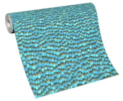 Tapete Vlies 10129-08 Federn 3D Tapete Blau