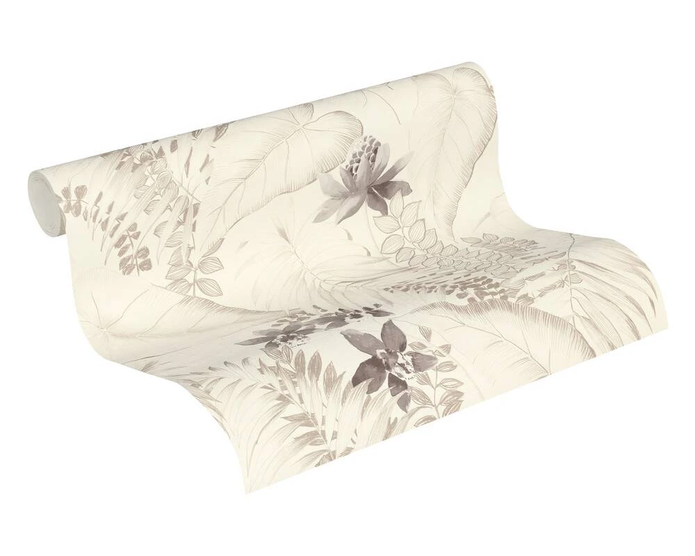 A.S. Creation Tapete Vlies 37279-3 Floral Exotik Blumen Weiß-beige 3 A.S. Creation Tapete Vlies 37279-3 Floral Exotik Blumen Weiß-beige