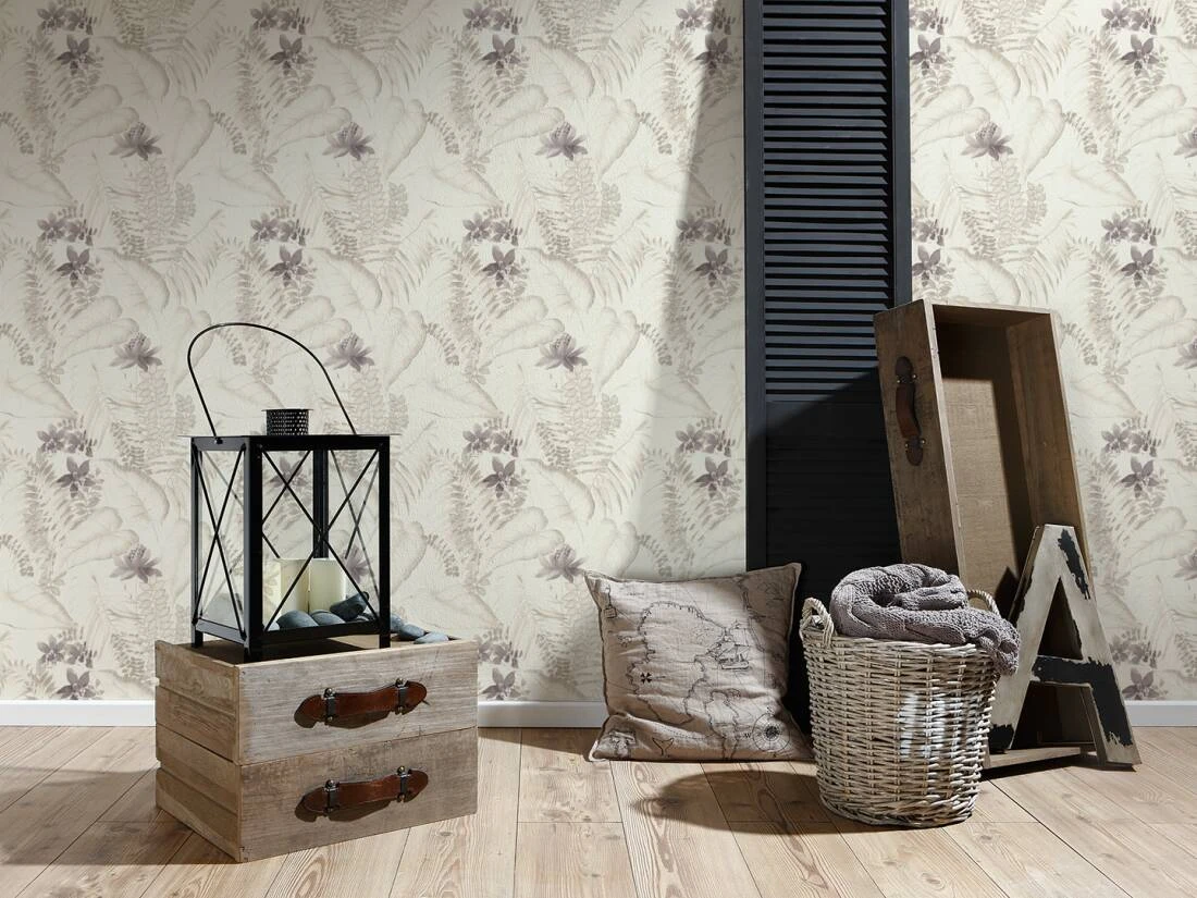 A.S. Creation Tapete Vlies 37279-3 Floral Exotik Blumen Weiß-beige 7 A.S. Creation Tapete Vlies 37279-3 Floral Exotik Blumen Weiß-beige – Bild 5