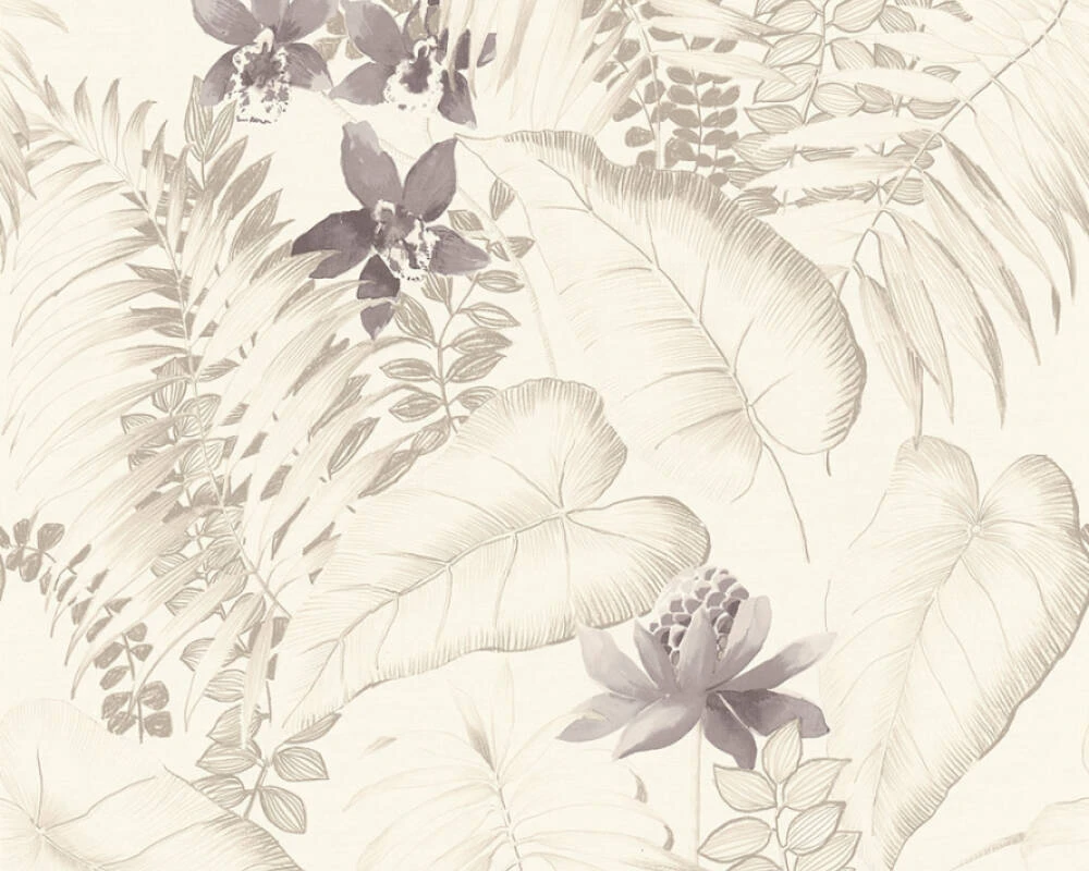 A.S. Creation Tapete Vlies 37279-3 Floral Exotik Blumen Weiß-beige 4 A.S. Creation Tapete Vlies 37279-3 Floral Exotik Blumen Weiß-beige – Bild 2