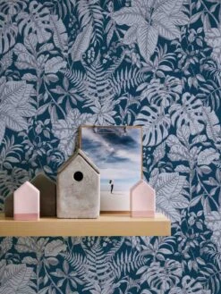 A.S. Creation Tapete Vlies 37520-6 Dschungel Blau Weiß Grau -Tapetengeschäft Tapete Vlies 37520 6 Dschungel blau weiss grau 63206020 6