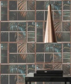 A.S. Creation Tapete Vlies 37740-1 Gitter Floral Schwarz Orange Blau -Tapetengeschäft Tapete Vlies 37740 1 Gitter Floral schwarz orange blau 63205773 1