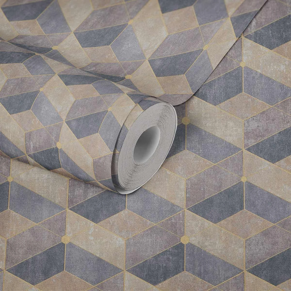 Tapete Vlies 3D-Effekt Grafisch Beige Gold 38202-2 3 Tapete Vlies 3D-Effekt Grafisch Beige Gold 38202-2