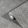 Tapete Vlies 3D Labyrinth Metallic Grau Alt-rosa 32609