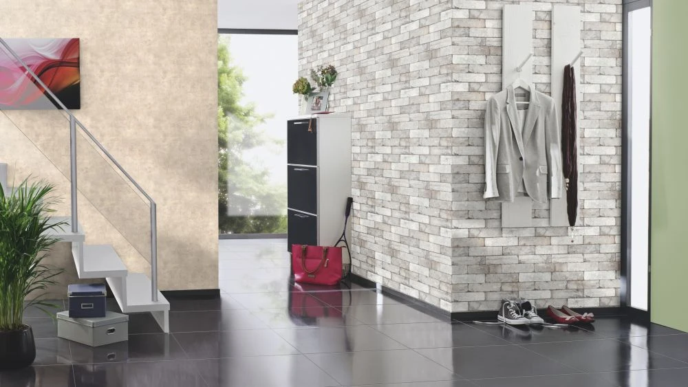 Tapete Vlies 3D Stein-Optik Mauer Vintage Grau Weiß 446302 6 Tapete Vlies 3D Stein-Optik Mauer Vintage Grau Weiß 446302 – Bild 4