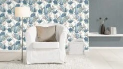 Barbara Home Vliestapete Blätter Weiß Blau Grün 536423 -Tapetengeschäft Tapete Vlies 536423 Blaetter weiss blau gruen rot 63203583 1