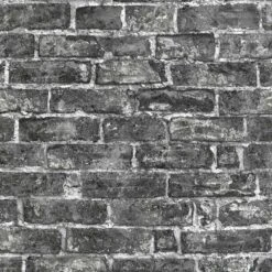 Tapete Vlies Backstein Wand Schwarz Grau 6318-15