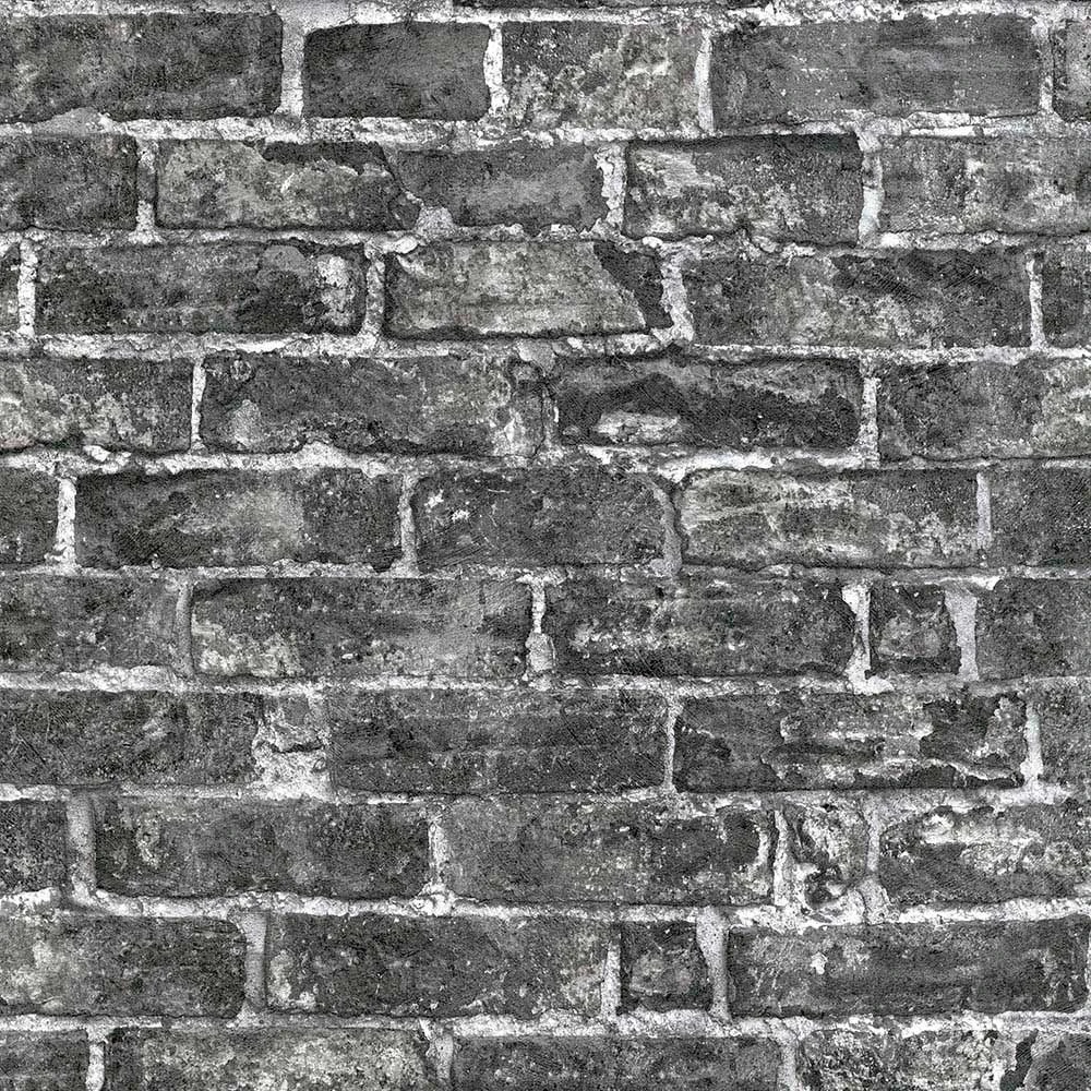 Tapete Vlies Backstein Wand Schwarz Grau 6318-15 3 Tapete Vlies Backstein Wand Schwarz Grau 6318-15