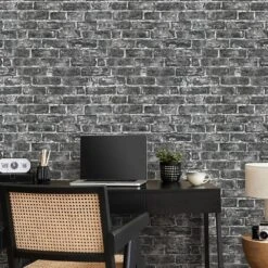 Tapete Vlies Backstein Wand Schwarz Grau 6318-15 10 Tapete Vlies Backstein Wand Schwarz Grau 6318-15 -Tapetengeschäft Tapete Vlies Backstein Wand schwarz grau 6318 15 63209911 5