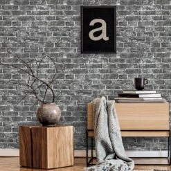 Tapete Vlies Backstein Wand Schwarz Grau 6318-15 11 Tapete Vlies Backstein Wand Schwarz Grau 6318-15 -Tapetengeschäft Tapete Vlies Backstein Wand schwarz grau 6318 15 63209911 7