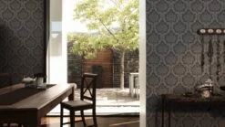 Tapete Vlies Barock Ornament Anthrazit Dunkelgrau 36716-6 -Tapetengeschäft Tapete Vlies Barock Ornament anthrazit dunkelgra 1