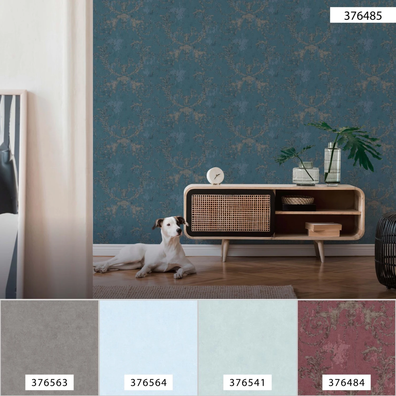 A.S. Creation Tapete Vlies Barock-Design Blau Silber 37648-5 9 A.S. Creation Tapete Vlies Barock-Design Blau Silber 37648-5 – Bild 7