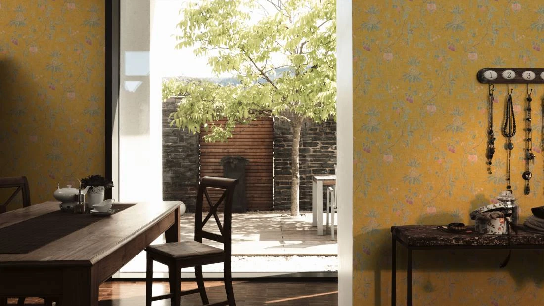 Tapete Vlies Baum Barock Gelb Grün 36719-4 5 Tapete Vlies Baum Barock Gelb Grün 36719-4 – Bild 3