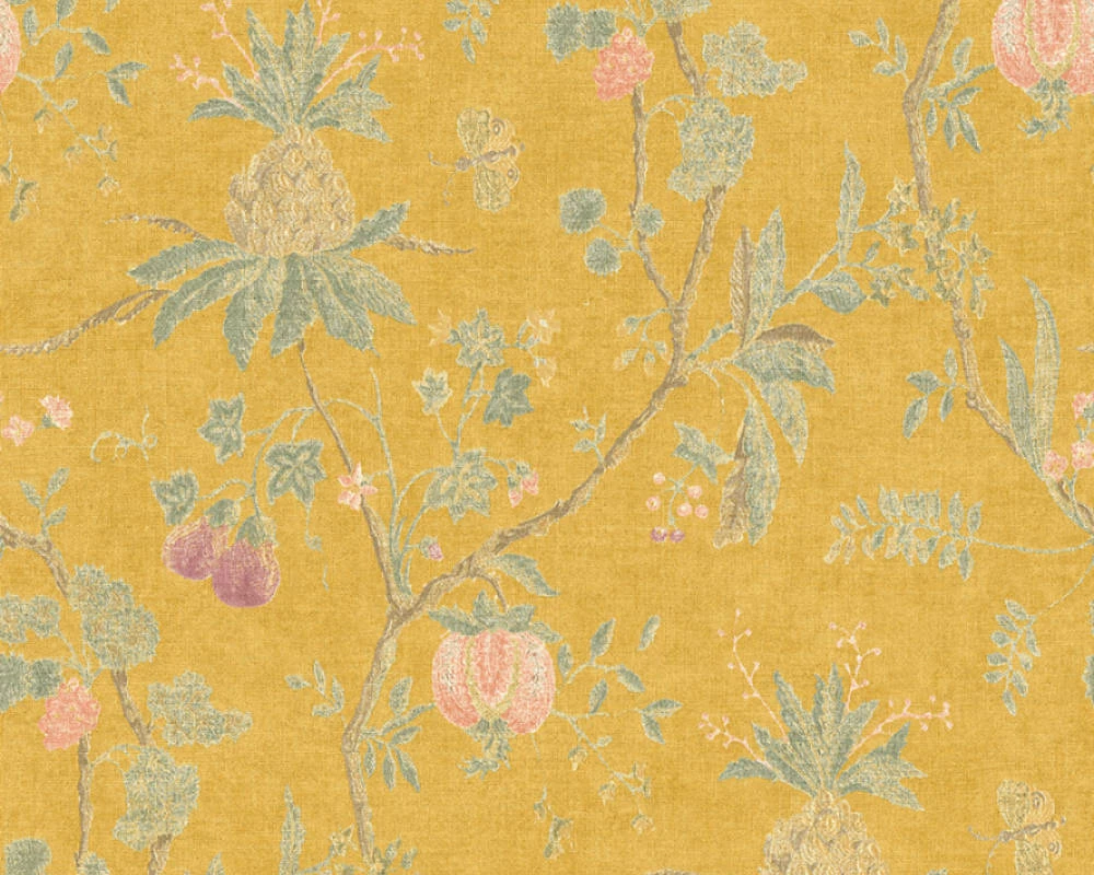 Tapete Vlies Baum Barock Gelb Grün 36719-4 3 Tapete Vlies Baum Barock Gelb Grün 36719-4