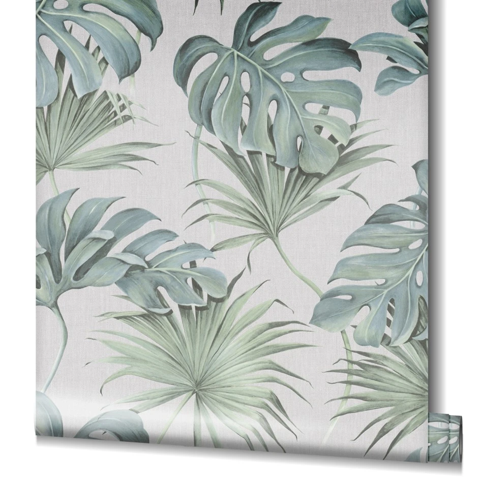 Tapete Vlies Blätter Dschungel Grau Grün Blau 32746 3 Tapete Vlies Blätter Dschungel Grau Grün Blau 32746