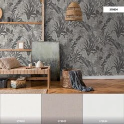 Tapete Vlies Blätter Floral Grau Weiß 37860-4 -Tapetengeschäft Tapete Vlies Blaetter Floral grau weiss 37860 4 63206691 3