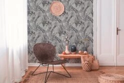 Tapete Vlies Blätter Floral Grau Weiß 37860-4 -Tapetengeschäft Tapete Vlies Blaetter Floral grau weiss 37860 4 63206691 4