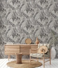 Tapete Vlies Blätter Floral Grau Weiß 37860-4 -Tapetengeschäft Tapete Vlies Blaetter Floral grau weiss 37860 4 63206691 5