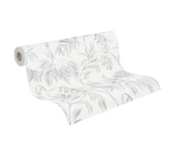 A.S. Creation Tapete Vlies Blätter Floral Weiß Grau Attractive 37830-2