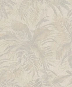 Tapete Vlies Blätter Beige Grau Glitzer Rasch Textil 229164