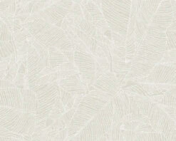 A.S. Creation Tapete Vlies Blätter Grau Weiß Linen Style 36633-1