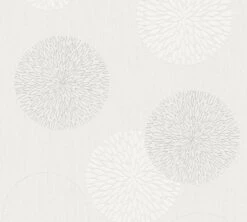 A.S. Creation Tapete Vlies Blumen Kreise Weiss Grau AS Creation 93792-2