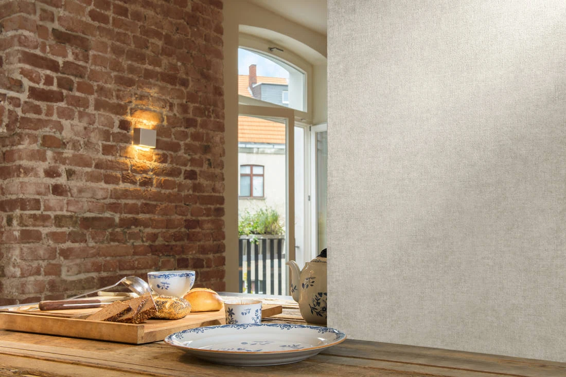 Tapete Vlies Einfarbig Barock Hellgrau Beige 36720-4 4 Tapete Vlies Einfarbig Barock Hellgrau Beige 36720-4 – Bild 2