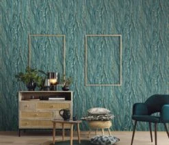 Tapete Vlies Elle Marmor-Design Grün Blau Gold 10149-36