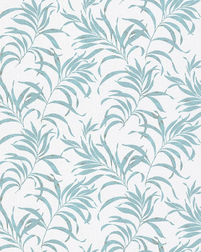 Tapete Vlies Farn Floral Weiß Türkis Glanz 6729-10 3 Tapete Vlies Farn Floral Weiß Türkis Glanz 6729-10