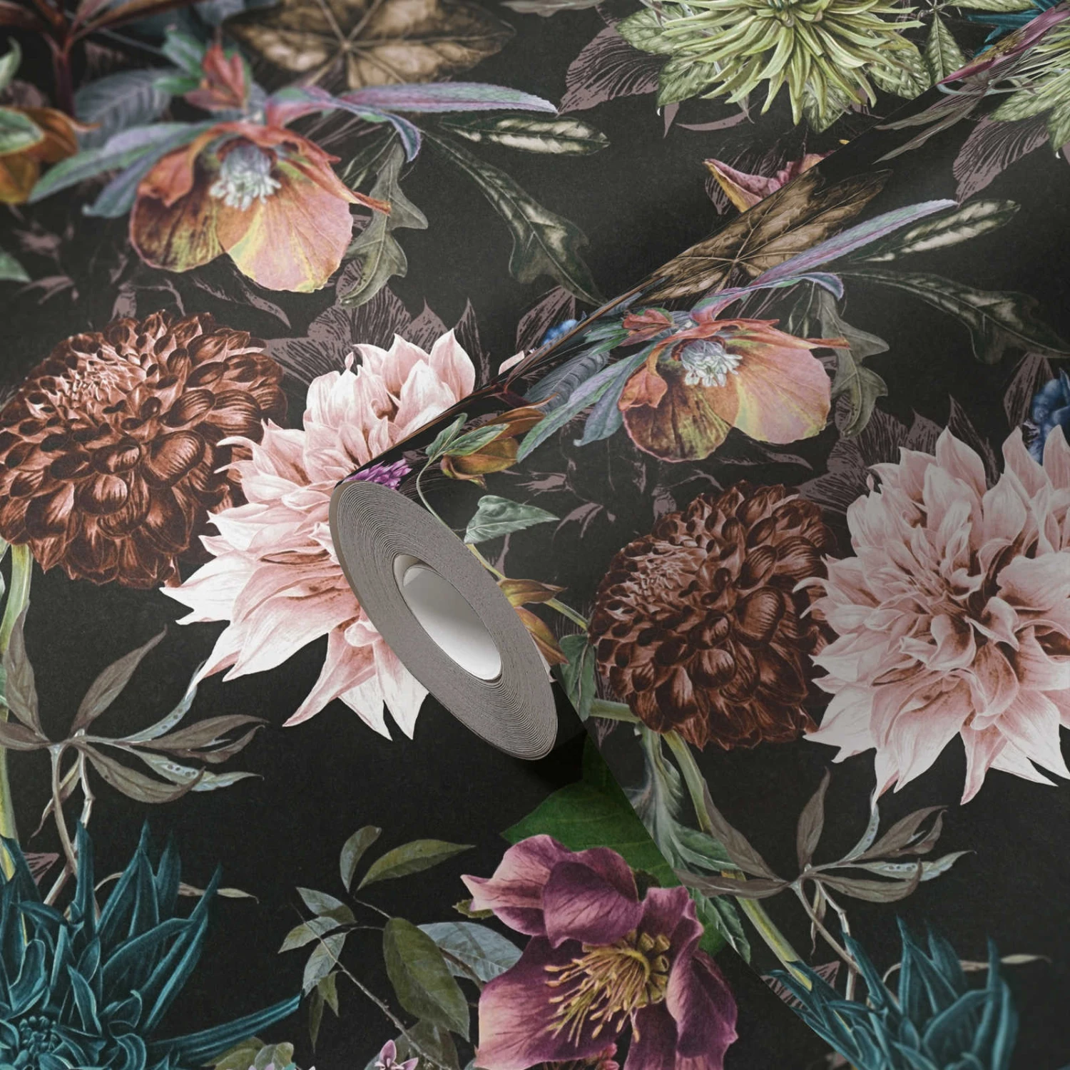 A.S. Creation Tapete Vlies Floral Muster Blumen Schwarz Bunt 38175-7 4 A.S. Creation Tapete Vlies Floral Muster Blumen Schwarz Bunt 38175-7 – Bild 2