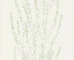A.S. Creation Tapete Vlies Floral Äste Weiß Grün Glanz 37267-2