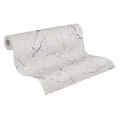 Tapete Vlies Marmor Design Grau Silber Glanz 37855-6 -Tapetengeschäft Tapete Vlies Marmor Design grau silber Glanz 37855 6 63206673 4
