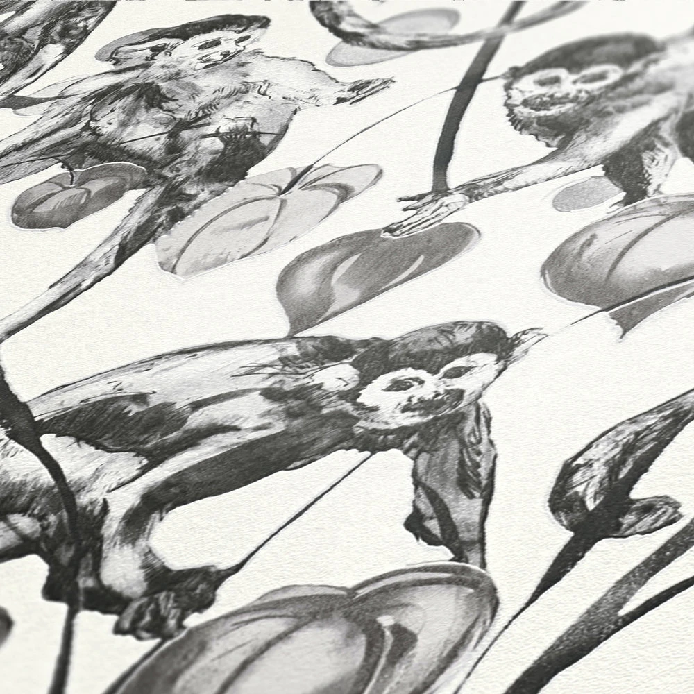 A.S. Creation Tapete Vlies Michalsky Dschungel Affen Weiß Grau 37982-1 6 A.S. Creation Tapete Vlies Michalsky Dschungel Affen Weiß Grau 37982-1 – Bild 4