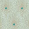 Tapete Vlies Pfau Feder Mint Creme Glanz 36971-3 -Tapetengeschäft Tapete Vlies Pfau Feder mint creme Glanz 36971 3 190996