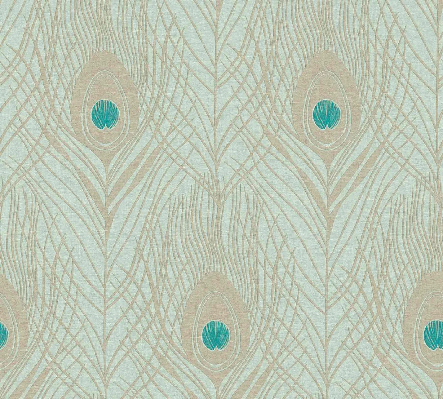 Tapete Vlies Pfau Feder Mint Creme Glanz 36971-3 3 Tapete Vlies Pfau Feder Mint Creme Glanz 36971-3