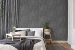 Tapete Vlies Putz-Optik Struktur Anthrazit Gold 38195-1 -Tapetengeschäft Tapete Vlies Putz Optik Struktur anthrazit gold 38195 1 63209695